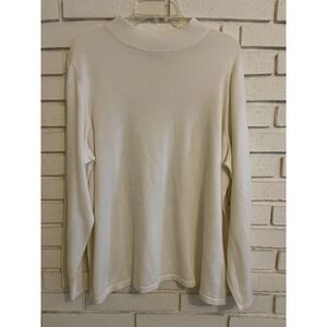 Joan Rivers Wardrobe Builders Mock Neck White Sweater Size 2XL NEW‎
